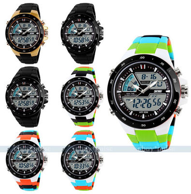 O relógio Multifunction do esporte marcou Logo Colorful Strap Unisex Watch